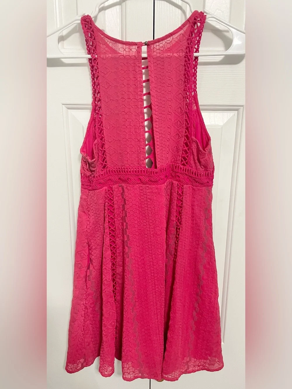 Free People Hot Pink Lace Midi Dress